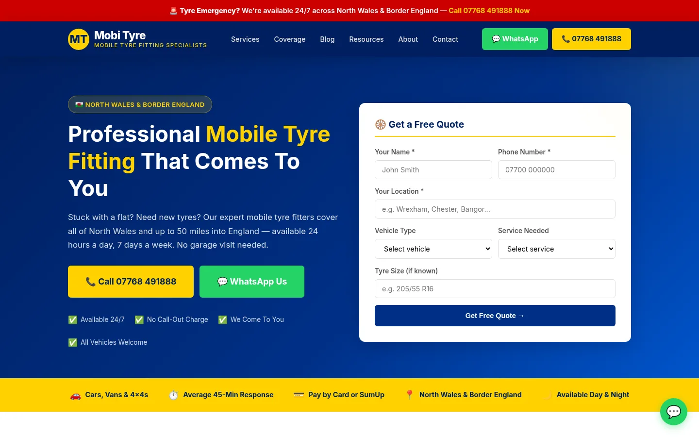 Desktop screenshot of MobiTyre