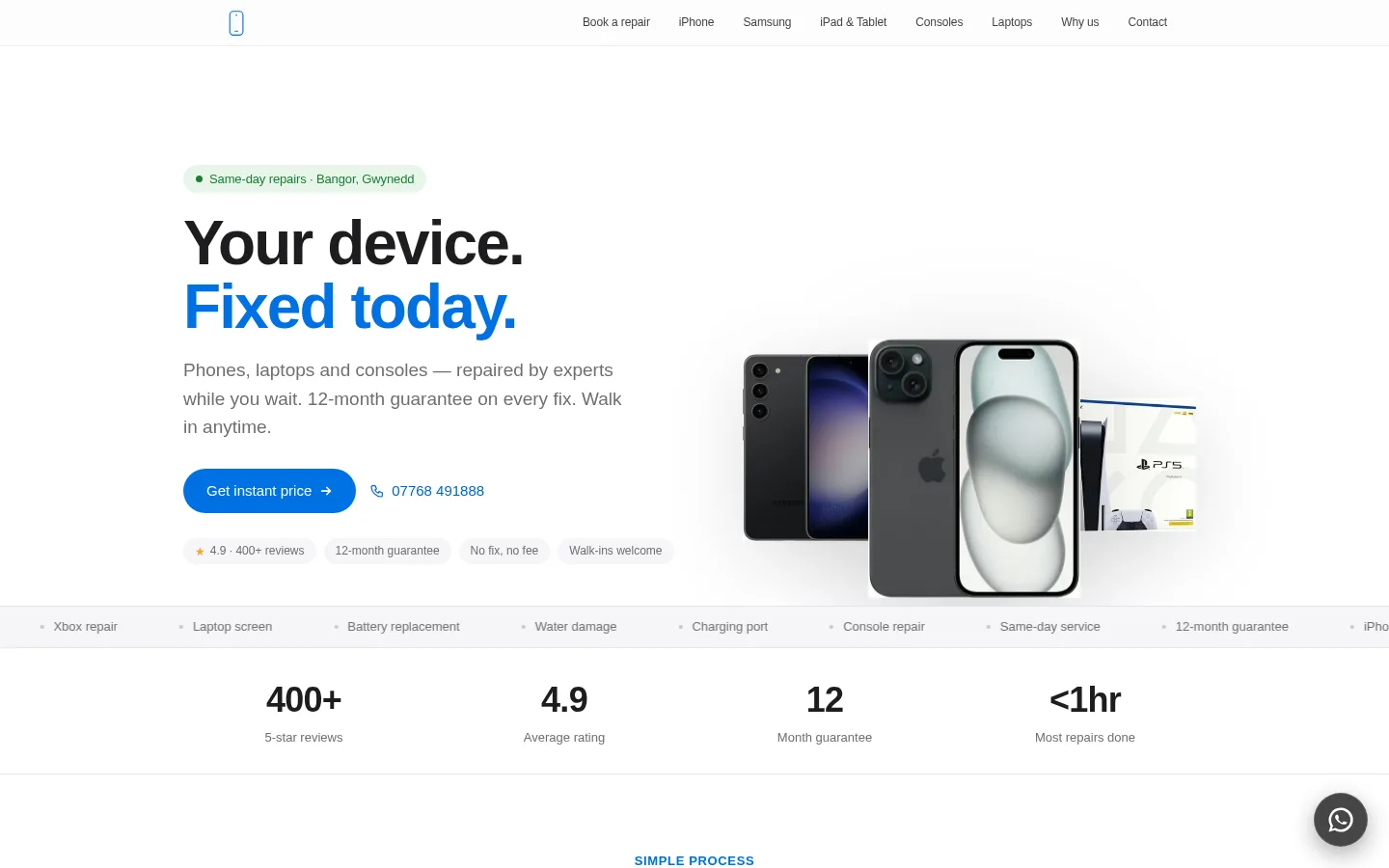 Desktop screenshot of Phones Repair Centre