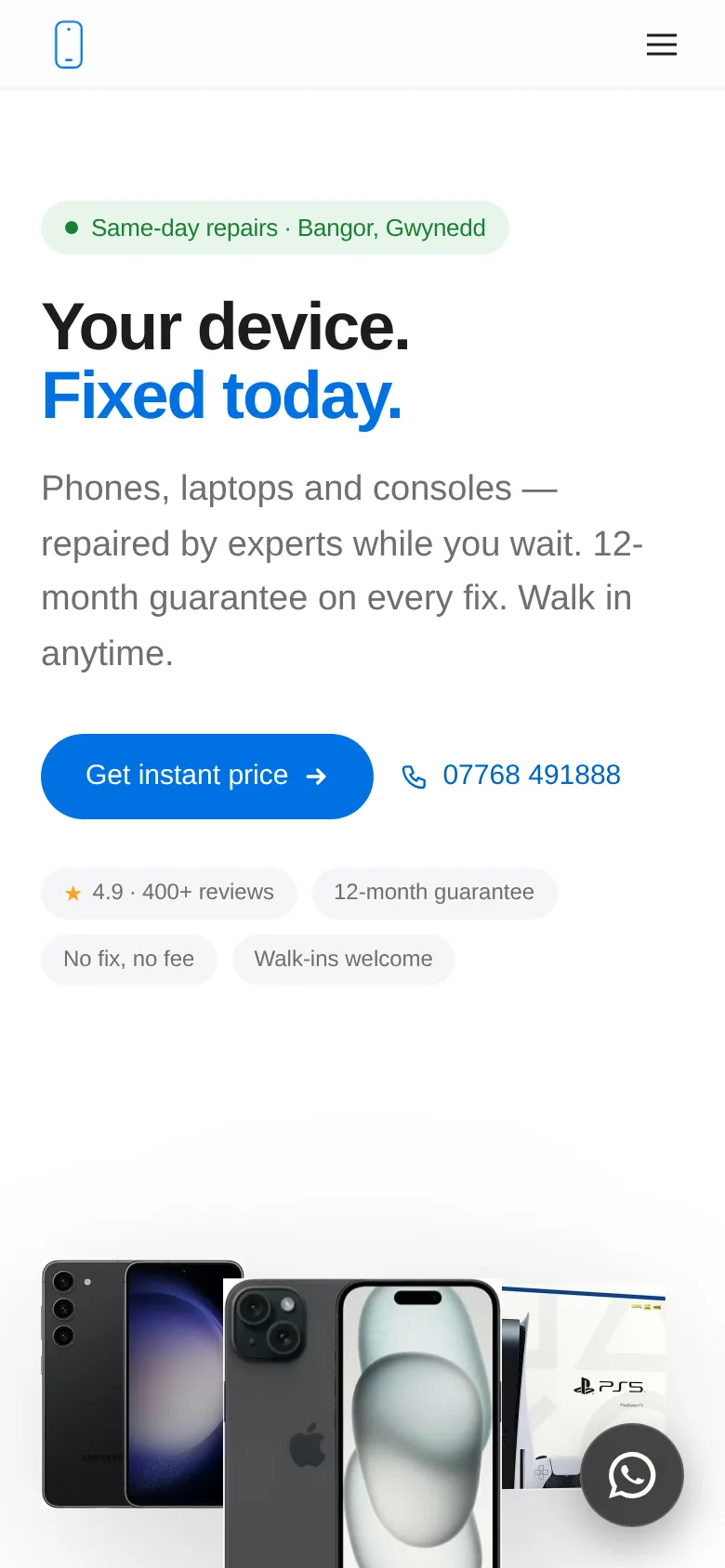 Mobile screenshot of Phones Repair Centre