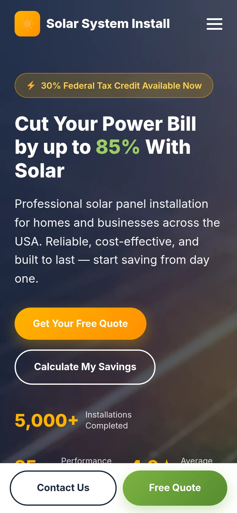 Mobile screenshot of Solar System Install