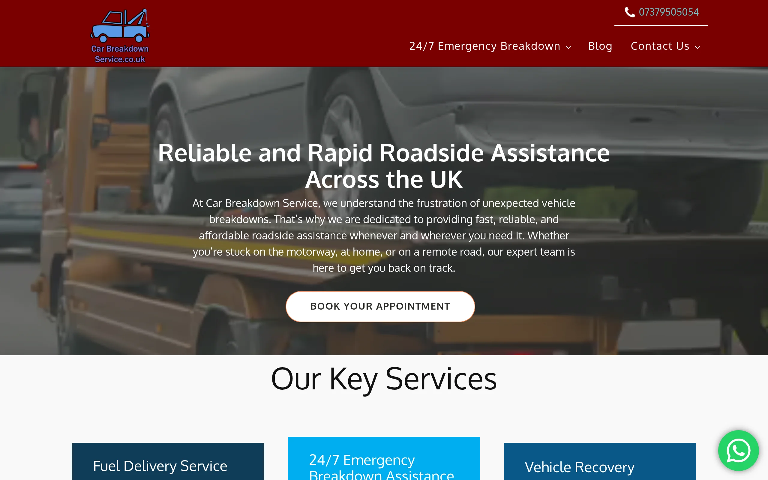 Screenshot of carbreakdownservice.co.uk