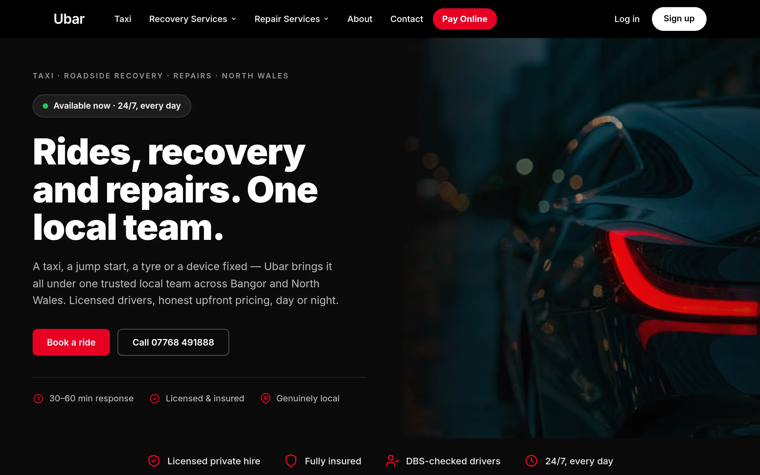 Screenshot of ubar.uk